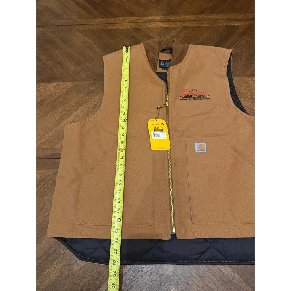 Carhartt Mens Duck Vest Relaxed Fit Brown Quilt Lined OV0001-M 2XL NWT